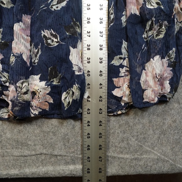 Rebecca Taylor Dress Womens Extra Small Magnolia Silk Blend Floral Midi Navy - Picture 10 of 12